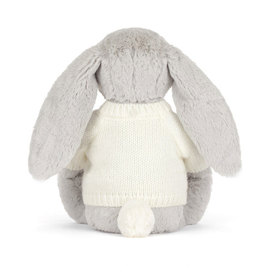Blossom Silver Bunny 'Bloom' With Personalized Cream Jumper - US 1386