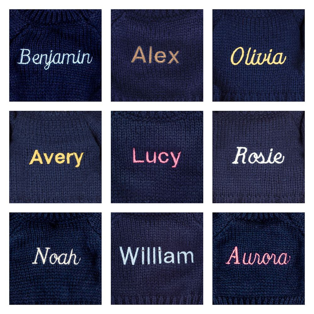 Blossom Blush Bunny 'Cherry' With Personalized Navy Jumper - US 7435