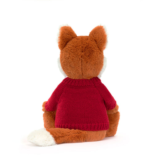 Bashful Fox Cub With Personalized Red Jumper - US 8873