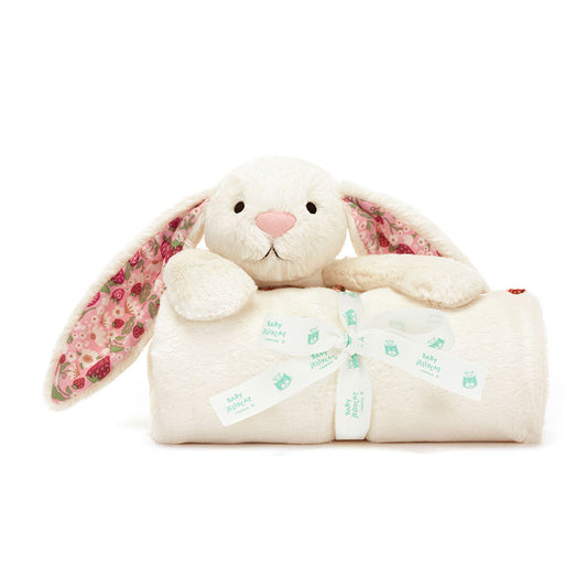 Blossom Cream Bunny 'Berry' Blankie - US 0415
