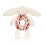 Blossom Cream Bunny 'Berry' Ring Rattle - US 5909