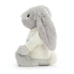 Bashful Silver Bunny With Personalized Cream Jumper - US 4175