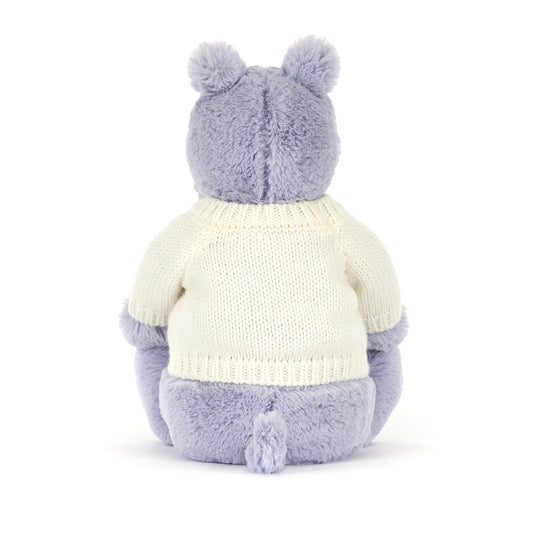 Bashful Hippo With Personalized Cream Jumper - US 9337