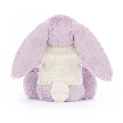 Bashful Lilac Bunny With Personalized Cream Jumper - US 5807