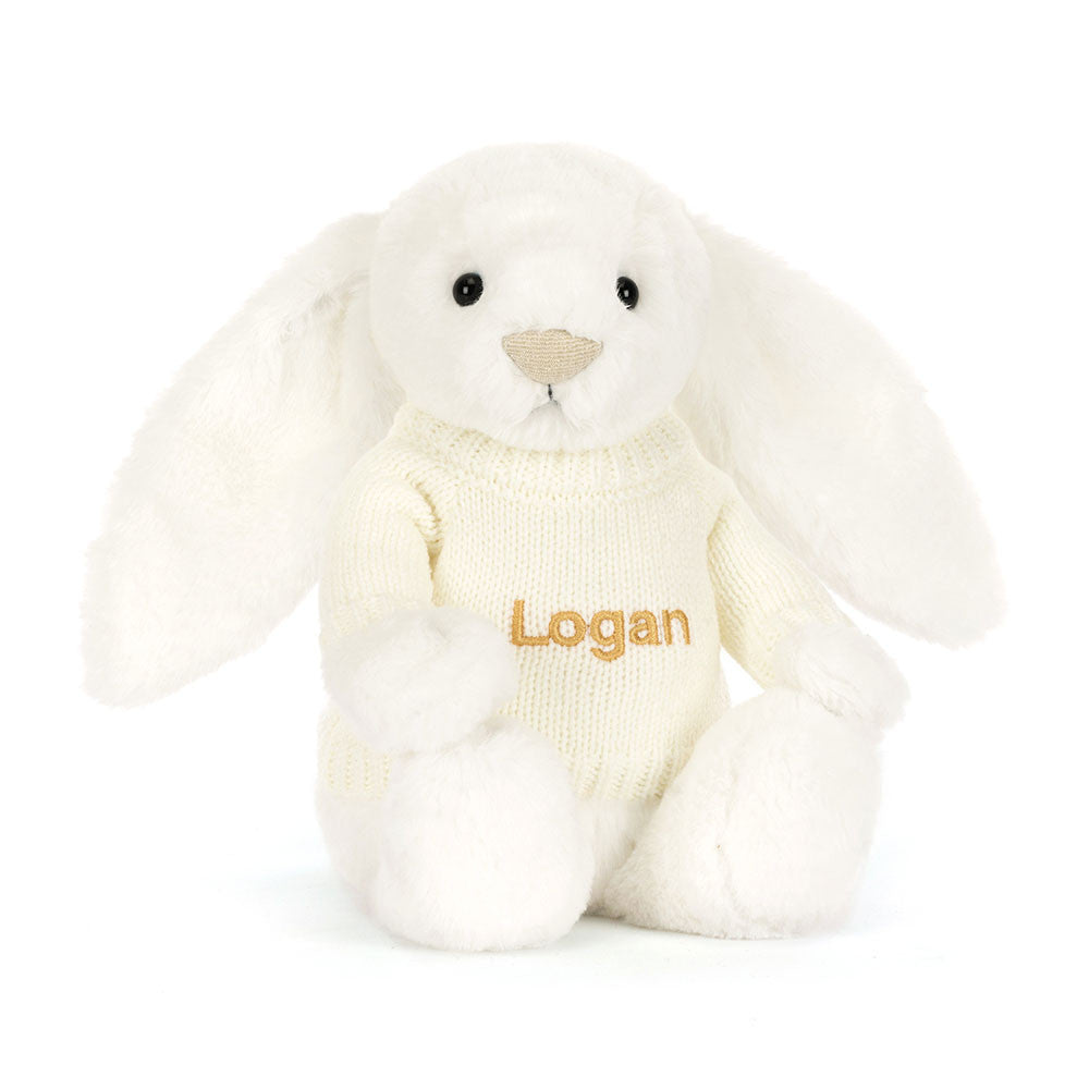 Bashful Luxe Bunny Luna With Personalized Cream Jumper - US 4033