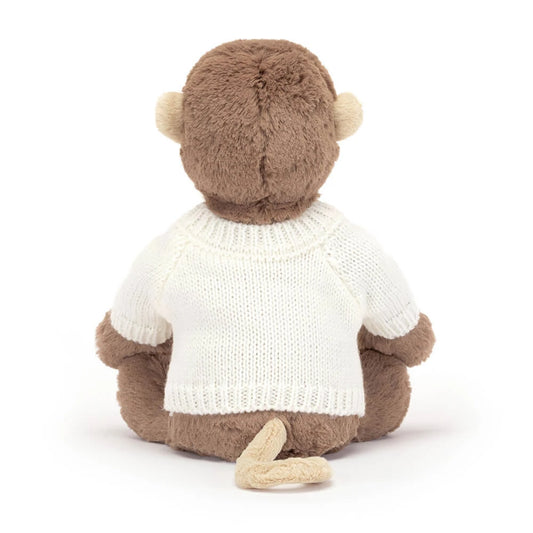 Bashful Monkey With Personalized Cream Jumper - US 7961