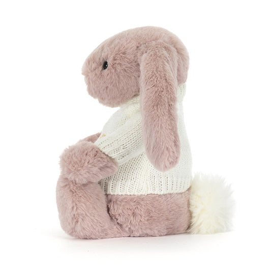 Bashful Luxe Bunny Rosa With Personalized Cream Jumper - US 4248