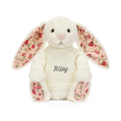 Blossom Cream Bunny 'Berry' With Personalized Cream Jumper - US 7914