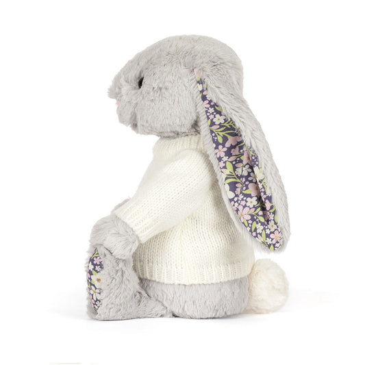 Blossom Silver Bunny 'Bloom' With Personalized Cream Jumper - US 1386