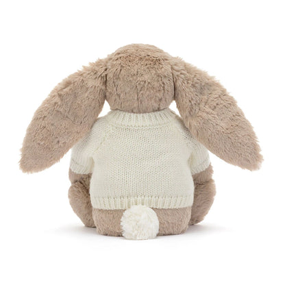 Blossom Beige Bunny 'Petal' With Personalized Cream Jumper - US 1322