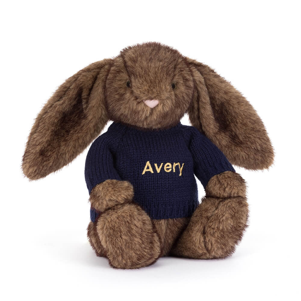 Hoppleston Luxe Bunny With Personalized Navy Jumper - US 9085