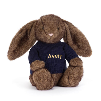 Hoppleston Luxe Bunny With Personalized Navy Jumper - US 9085