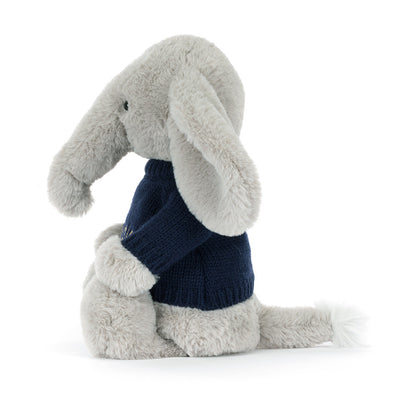 Bashful Luxe Elephant Thuddeus With Personalized Navy Jumper - US 8163