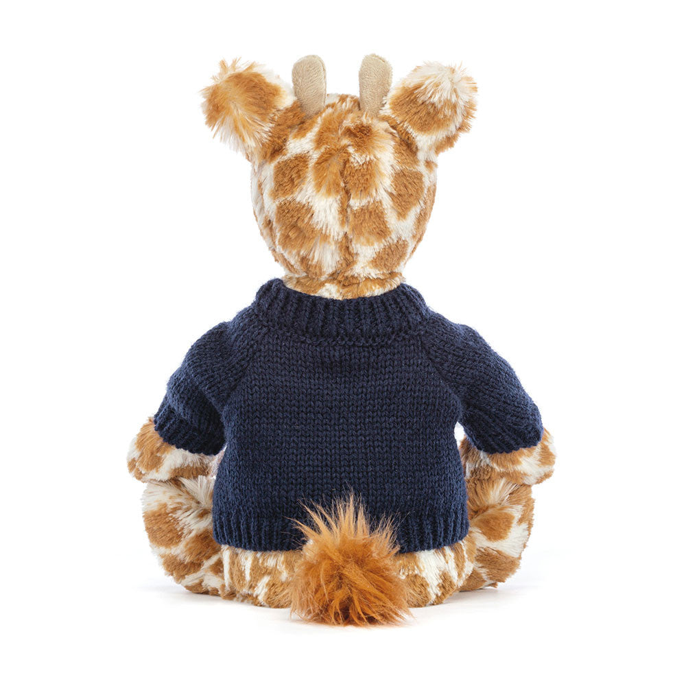 Bashful Giraffe With Personalized Navy Jumper - US 7323