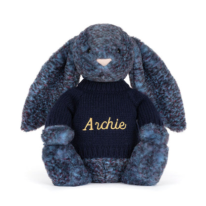 Hopscone Luxe Bunny With Personalized Navy Jumper - US 7795