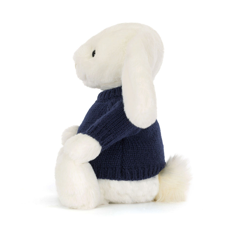 Bashful Luxe Bunny Luna With Personalized Navy Jumper - US 1820