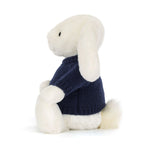 Bashful Luxe Bunny Luna With Personalized Navy Jumper - US 1820