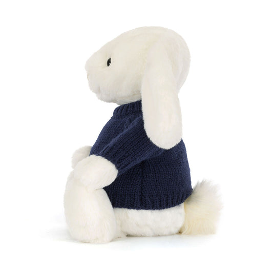 Bashful Luxe Bunny Luna With Personalized Navy Jumper - US 1820