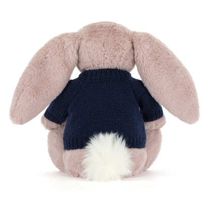 Bashful Luxe Bunny Rosa With Personalized Navy Jumper - US 1170