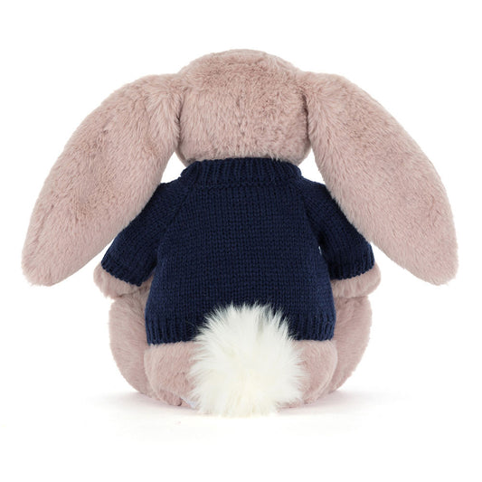 Bashful Luxe Bunny Rosa With Personalized Navy Jumper - US 1170