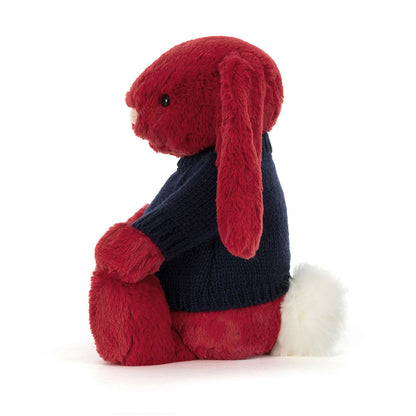 Bashful Luxe Bunny Scarlett With Personalized Navy Jumper - US 6050