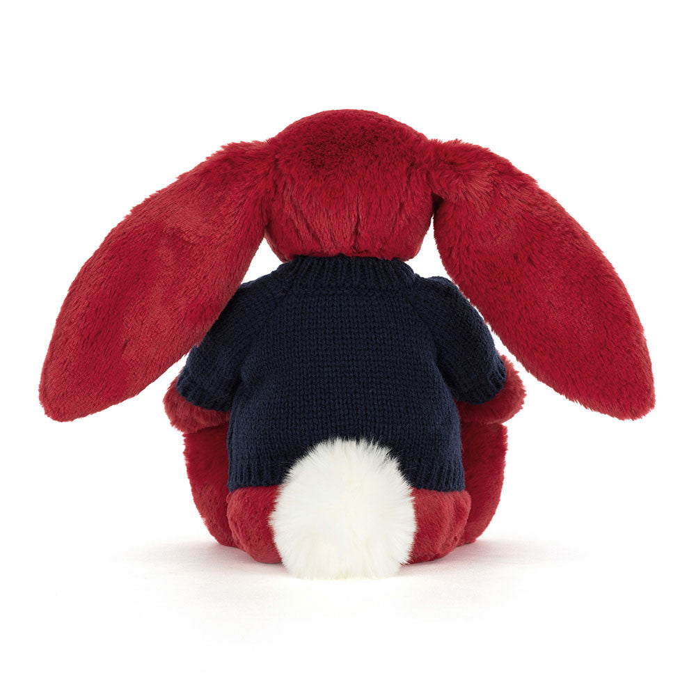 Bashful Luxe Bunny Scarlett With Personalized Navy Jumper - US 6050