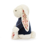 Blossom Cream Bunny 'Berry' With Personalized Navy Jumper - US 0848
