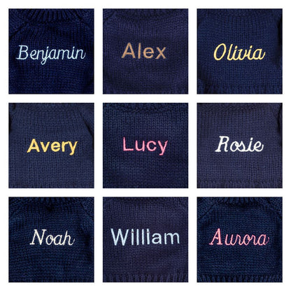 Blossom Blush Bunny 'Cherry' With Personalized Navy Jumper - US 7435
