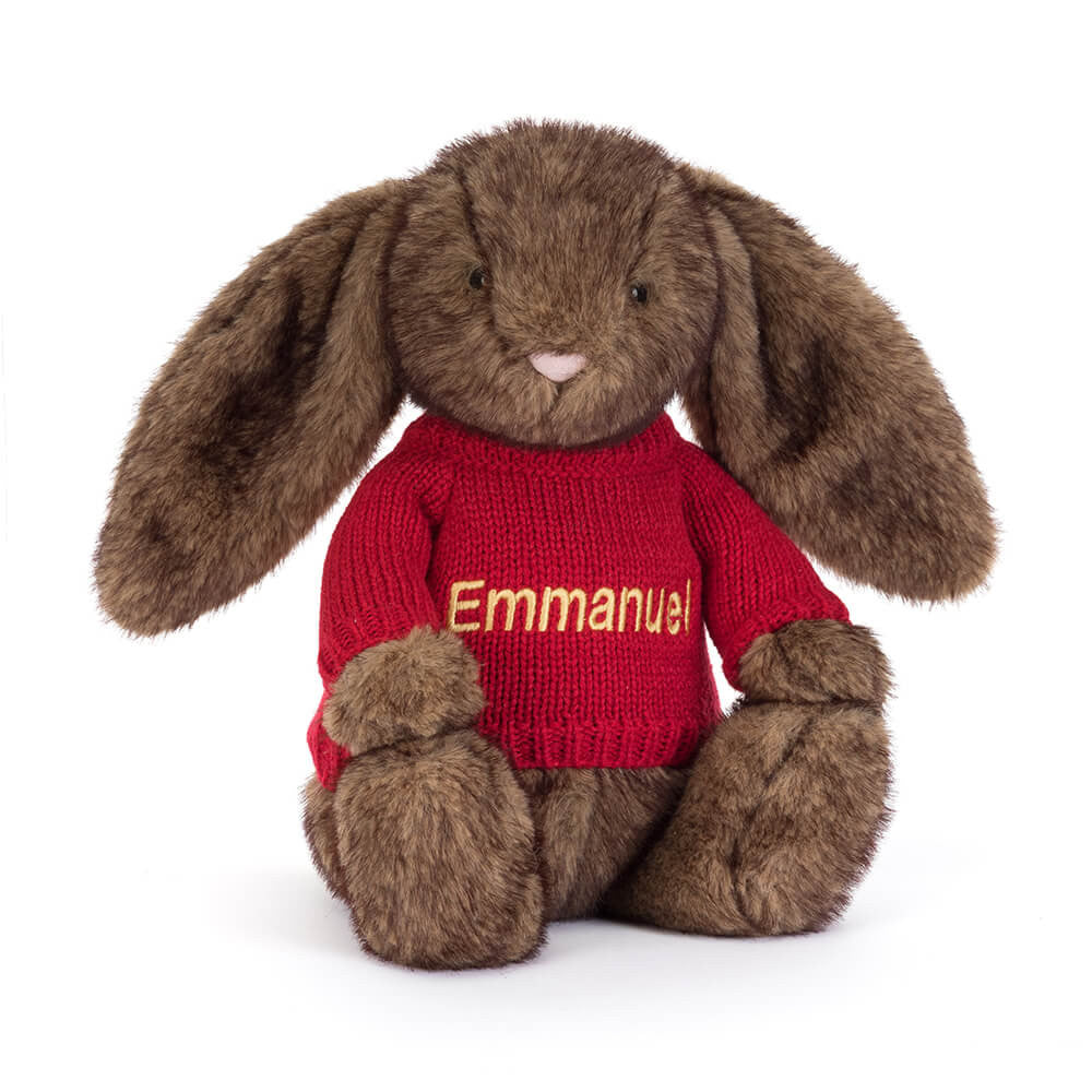 Hoppleston Luxe Bunny With Personalized Red Jumper - US 9700