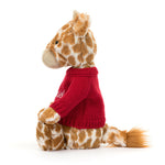 Bashful Giraffe With Personalized Red Jumper - US 1487