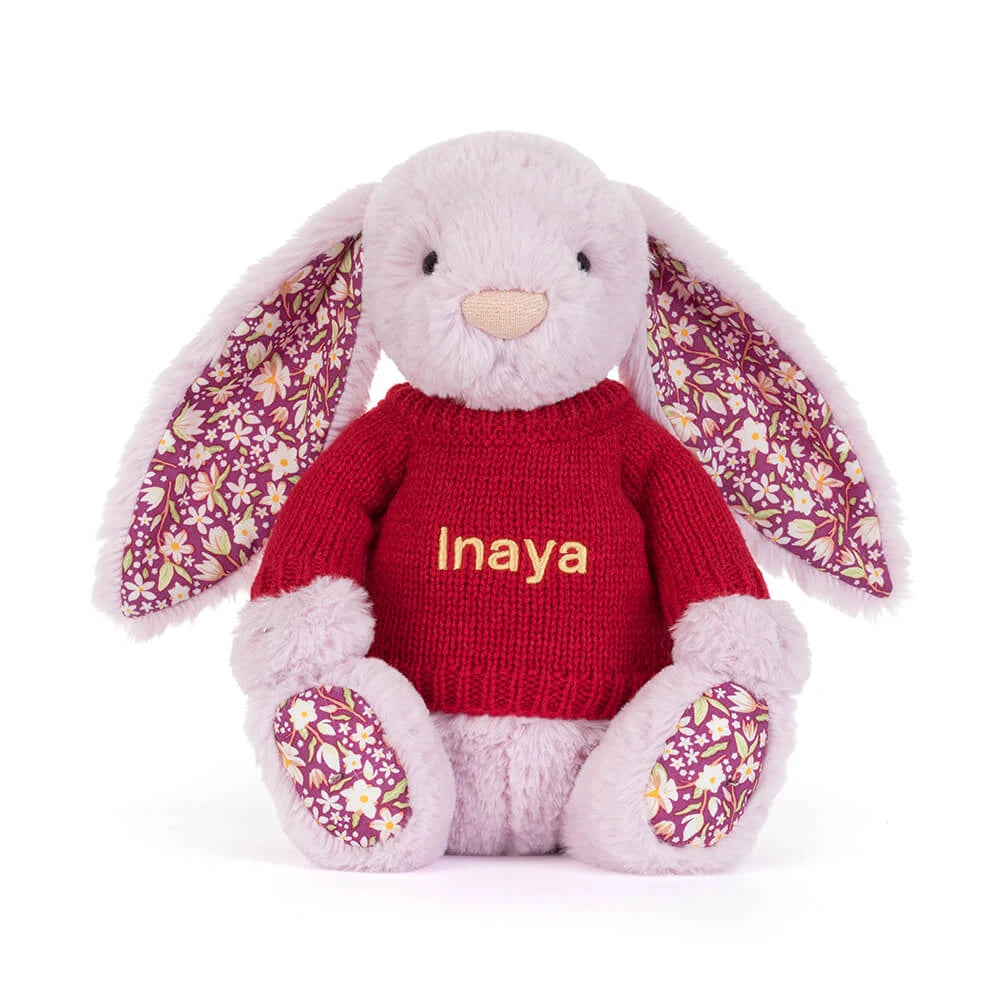 Thistlepop Blossom Luxe Bunny With Personalized Red Jumper - US 1772