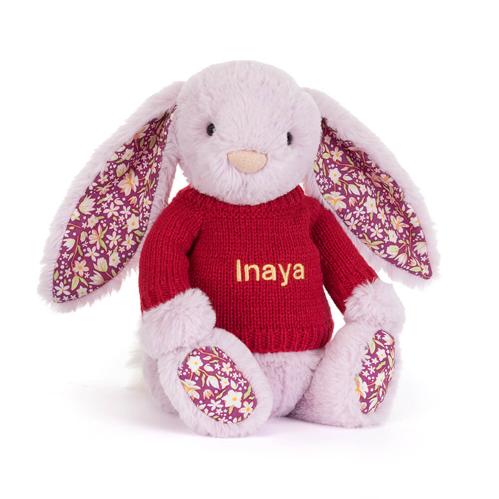 Thistlepop Blossom Luxe Bunny With Personalized Red Jumper - US 1772