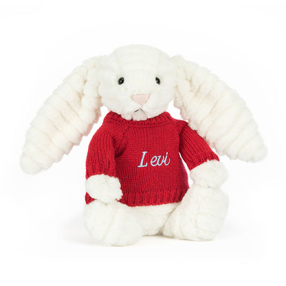 Bashful Luxe Bunny Nimbus With Personalized Red Jumper - US 2734