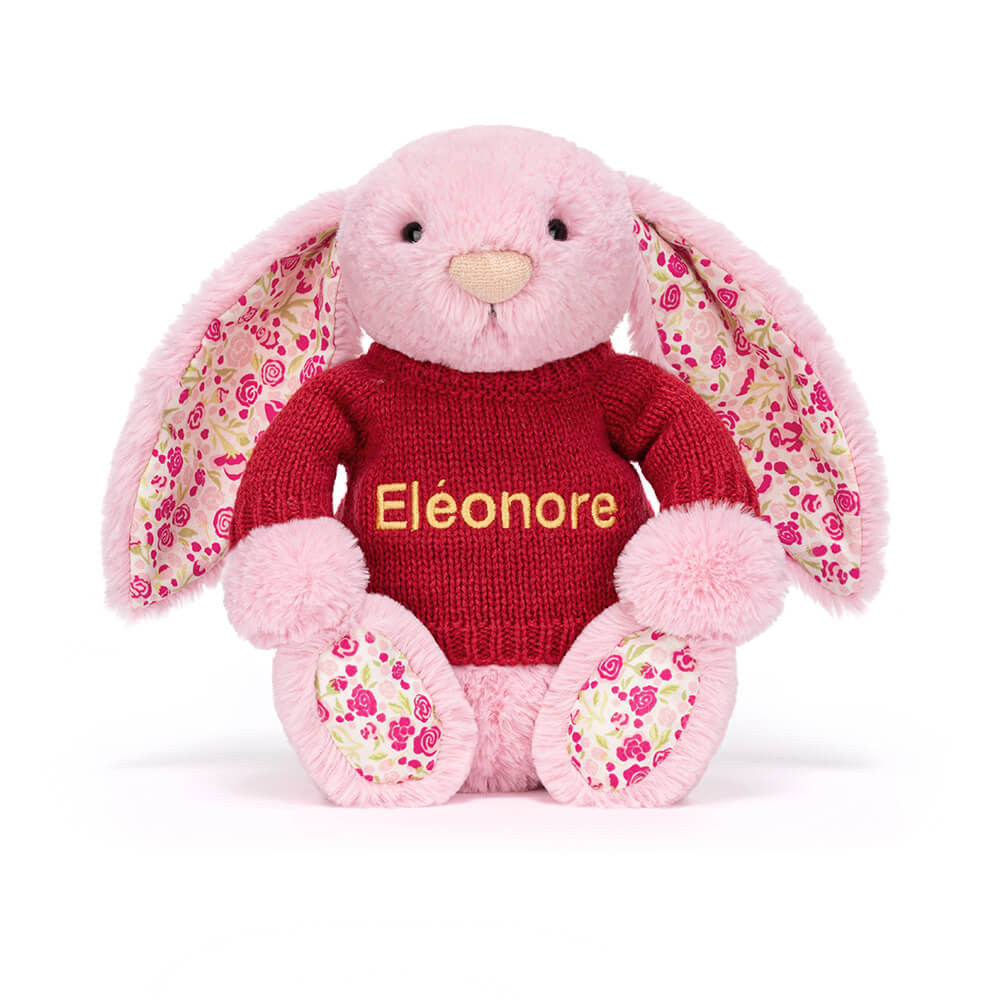 Blushkin Blossom Luxe Bunny With Personalized Red Jumper - US 7110