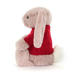 Bashful Luxe Bunny Rosa With Personalized Red Jumper - US 0231