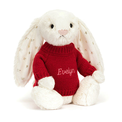Bashful Twinkle Bunny With Personalized Red Jumper - US 0189