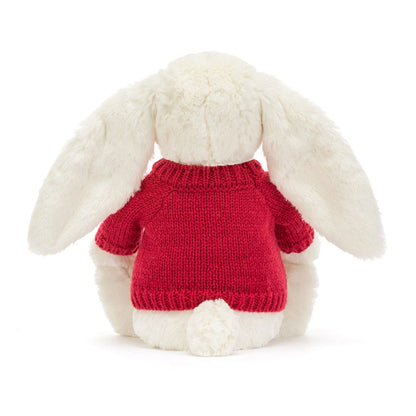 Blossom Cream Bunny 'Berry' With Personalized Red Jumper - US 1337