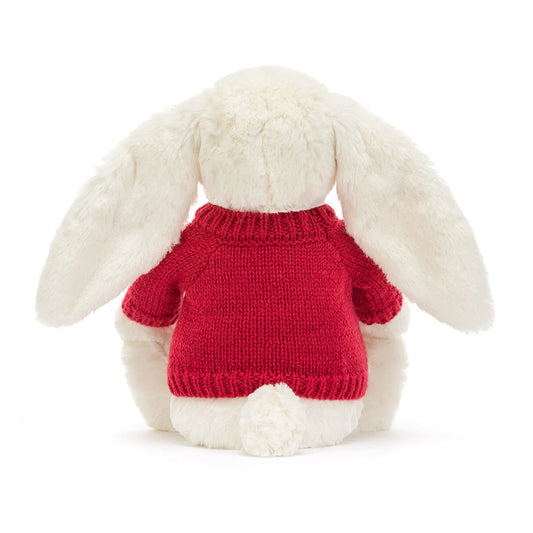 Blossom Cream Bunny 'Berry' With Personalized Red Jumper - US 1337