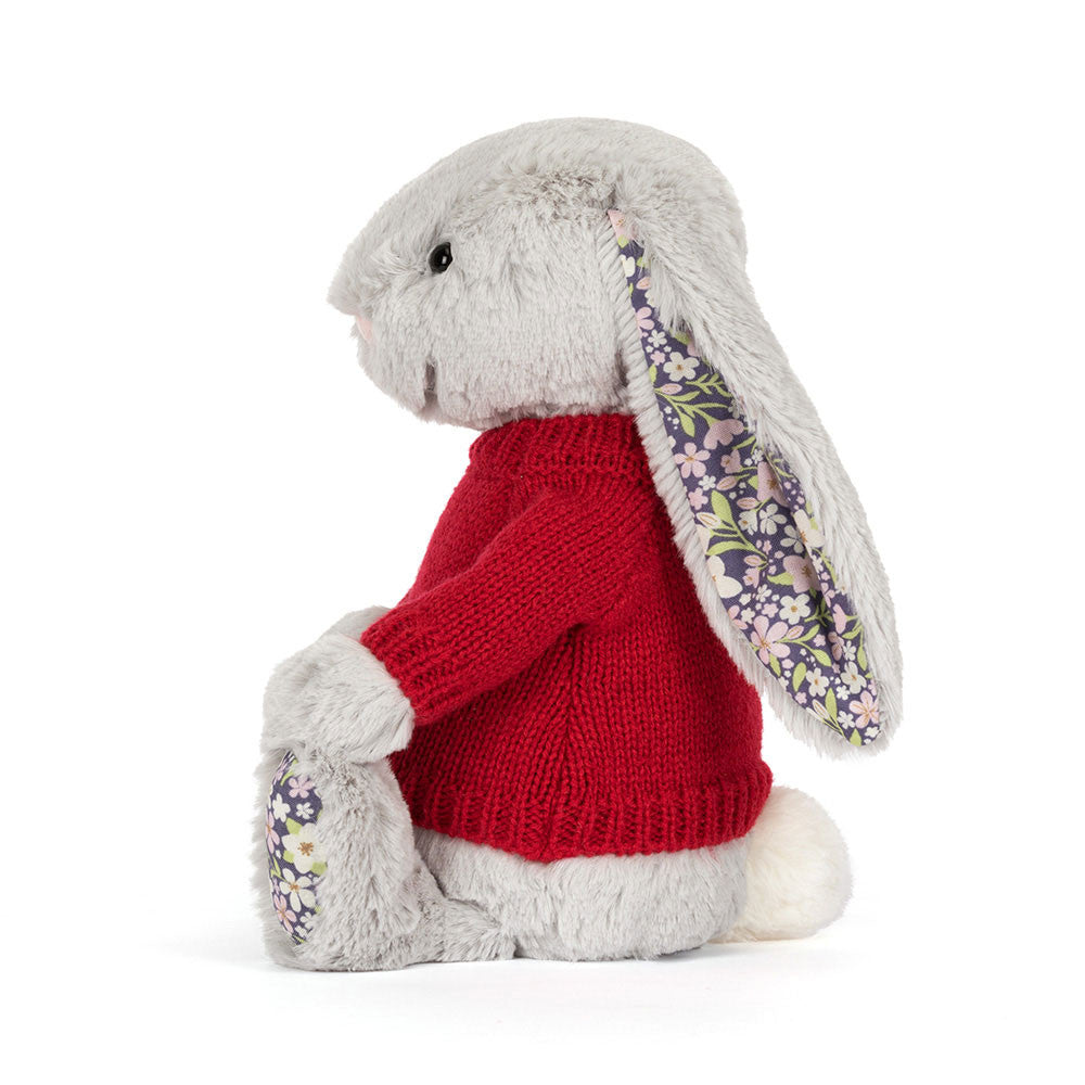 Blossom Silver Bunny 'Bloom' With Personalized Red Jumper - US 2466