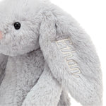 Personalized Bashful Silver Bunny Medium - US 4414