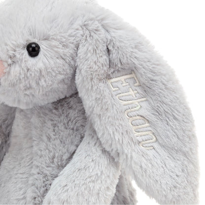 Personalized Bashful Silver Bunny Medium - US 4414