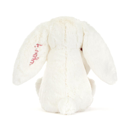 Personalized Cream Bunny With Rose - US 3079