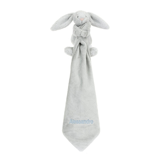 Personalized Bashful Silver Bunny Soother - US 7923